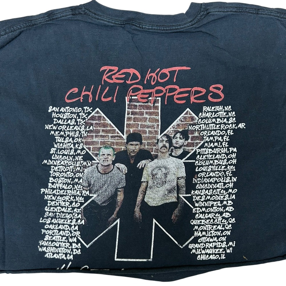 Red Hot Chili Peppers 2017 Rock Women's Tour Black T-Shirt XL‎ X-Large Crop Top